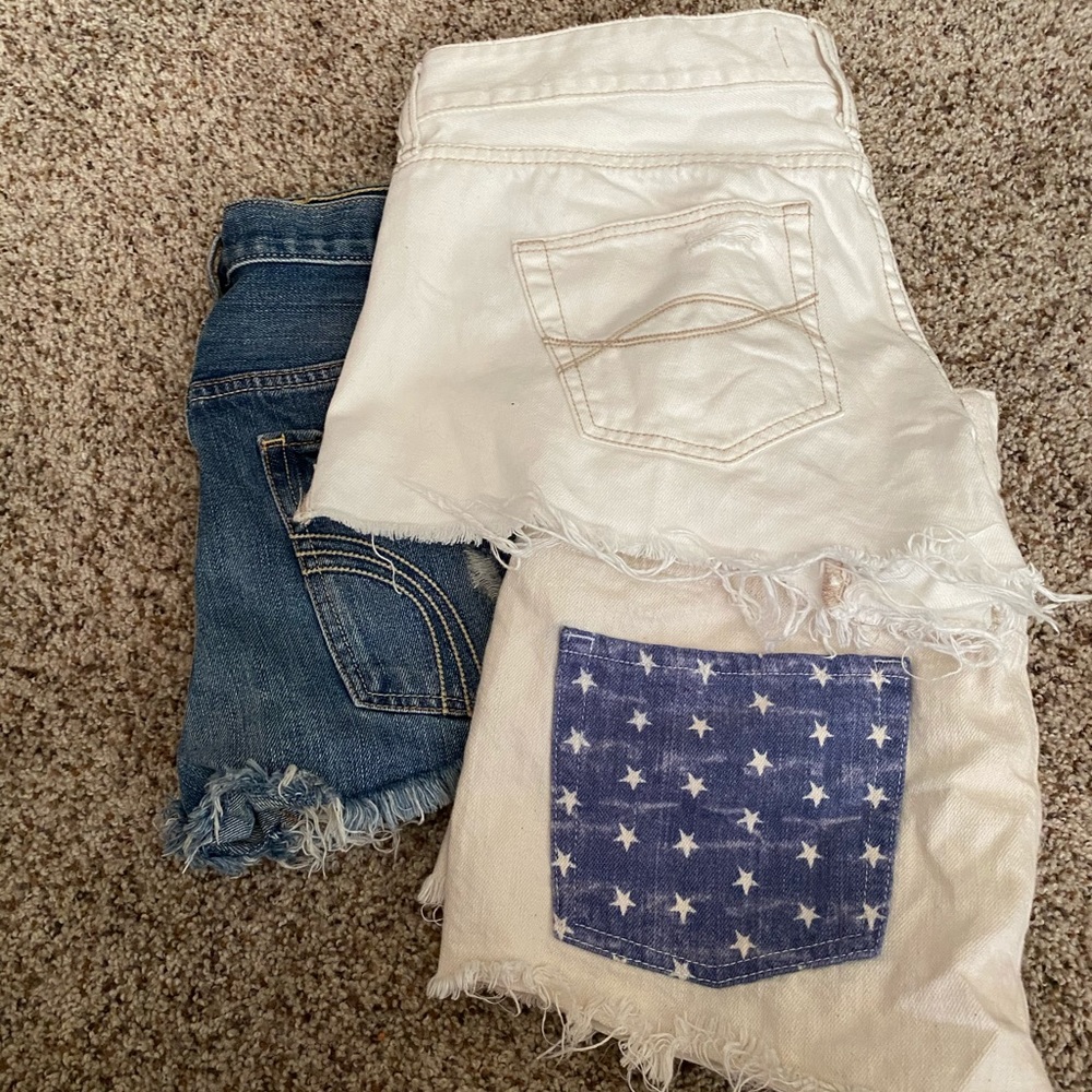 3 denim cutoff shorts for the price of one!